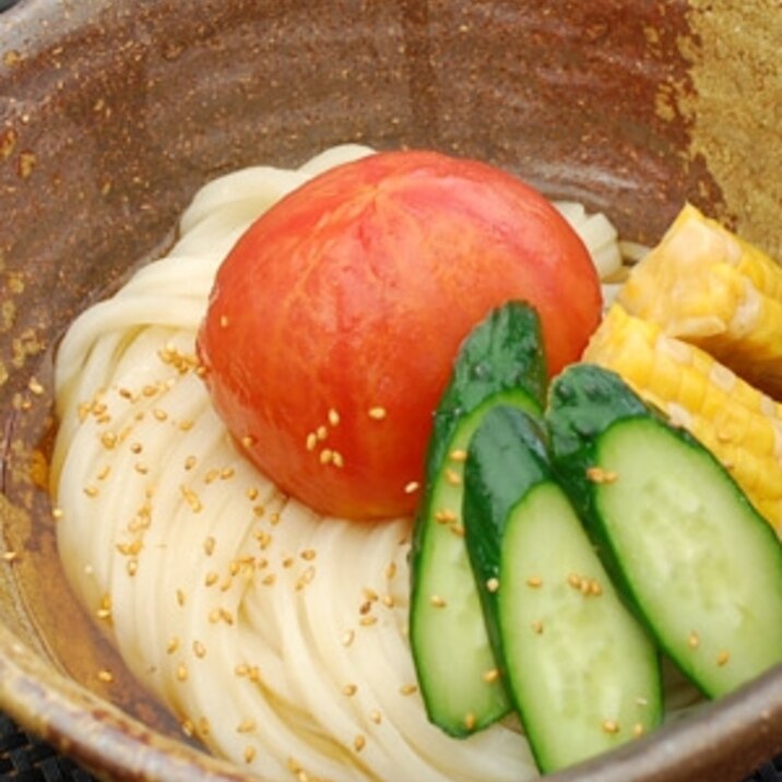 野菜が美味しく食べられるだし漬け野菜ぶっかけうどん